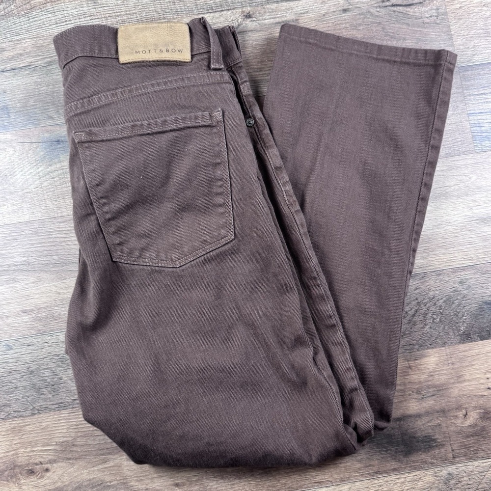 Mott & Bow Men's 30x32 Straight Brown Pants Stretch Casual‎ Pockets